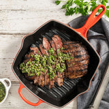 Le Creuset SIGNATURE SQUARE SKILLET GRILL Flame 10.25 inch