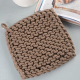 Creative Co-op SQUARE COTTON KNIT POT HOLDER Brown