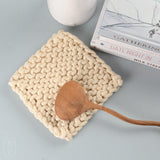 Creative Co-op SQUARE COTTON KNIT POT HOLDER Cream