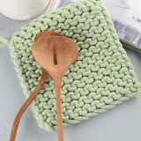 Creative Co-op SQUARE COTTON KNIT POT HOLDER Mint