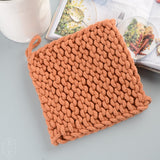 Creative Co-op SQUARE COTTON KNIT POT HOLDER Rust