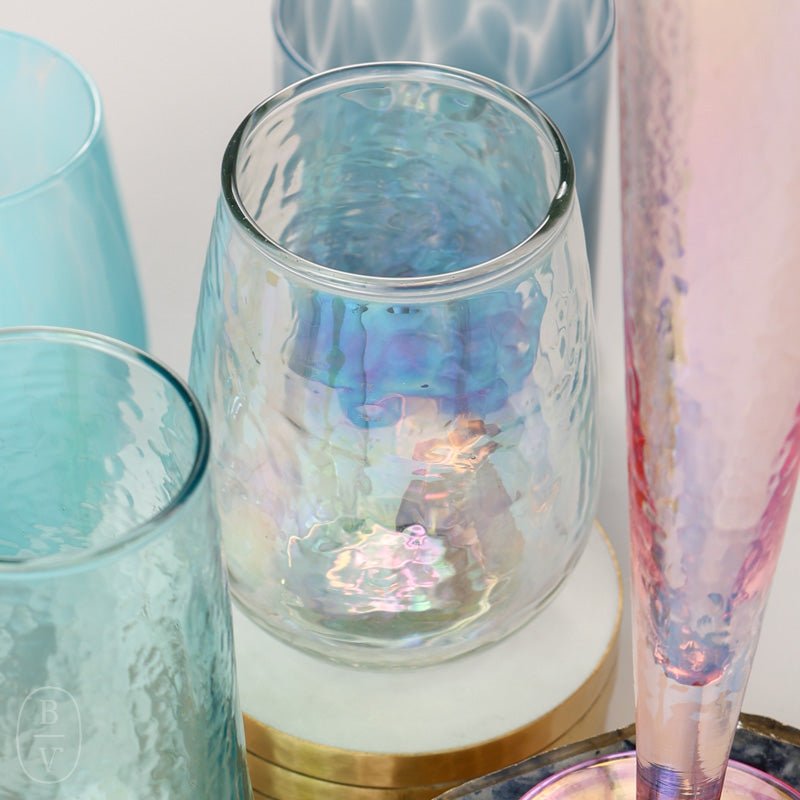 Karma Gifts CATALINA STEMLESS WINE GLASS Iridescent