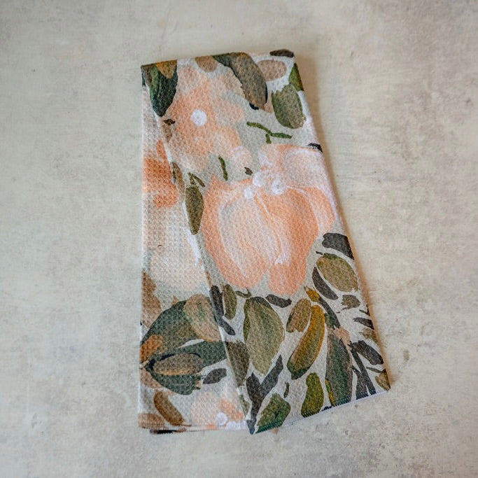 Geometry PAINTED BLOSSOMS TEA TOWEL