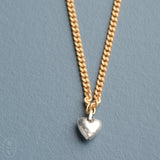 Virtue GOLD SMALL CURB CHAIN PUFFY HEART NECKLACE