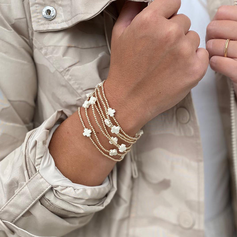 eNewton Design SIGNATURE CROSS PATTERN BEAD BRACELET