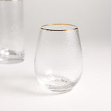 Zodax NEGRONI HAMMERED STEMLESS WINE GLASS