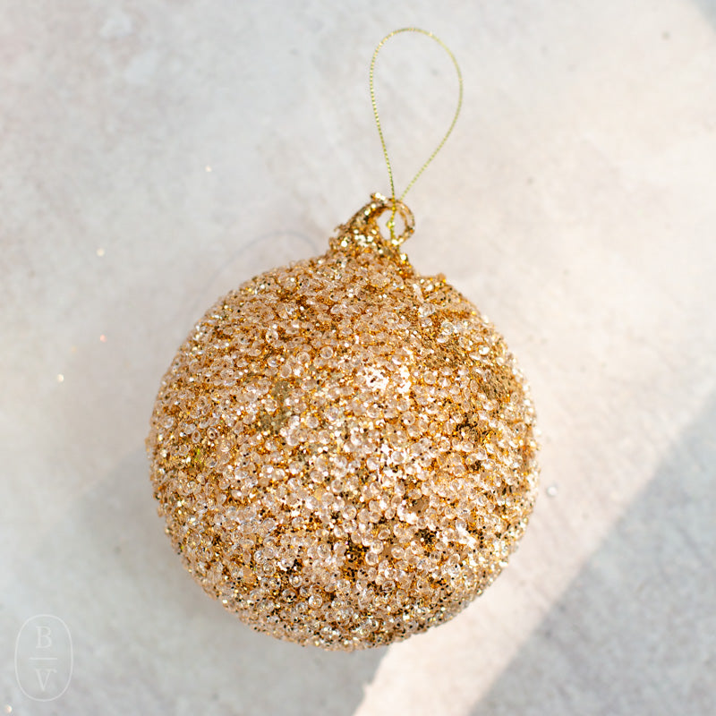 ICED SEQUIN GLASS ORNAMENT