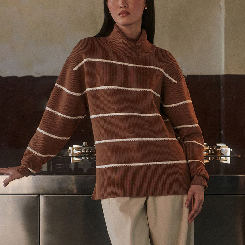 Varley HAMISH STITCH KNIT SWEATER Golden Bronze Marl