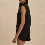 BEAU SLEEVELESS HALF ZIP