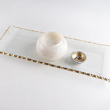 Zodax TEXTURED TRAY WITH JAGGED GOLD RIM