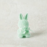 One Hundred 80 Degrees FLOCKED SITTING BUNNY Aqua 3.75