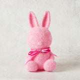 One Hundred 80 Degrees FLOCKED SITTING BUNNY Hot Pink