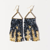 Ink and Alloy FRINGE TRIANGLE HANGER EARRINGS