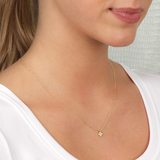 14KT GOLD AND DIAMOND SIGNATURE CROSS NECKLACE
