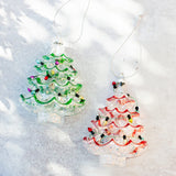 TREE WITH LIGHTS GLASS ORNAMENT 5.25