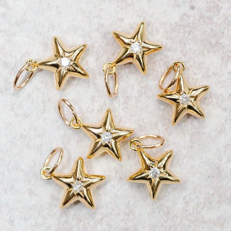 Farrah B Jewelry STAR CZ CHARM Gold