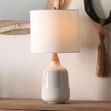 Jamie Young Company ALICE TABLE LAMP Cream_Light Blue Drum White Linen