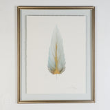 LARGE FRAMED FLOATED FEATHER PAINTING SERIES 13 NO 5
