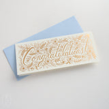 Rifle Paper Co CHAMPAGNE FLORAL CONGRATS NO 10 TALL CARD