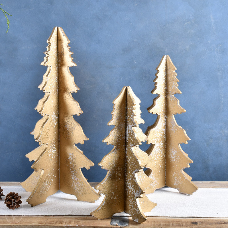 Creative Co-op INTERLOCKING DISTRESSED GOLD TREE 22.5