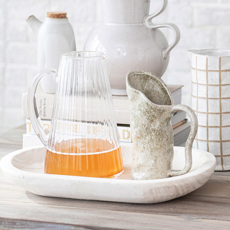 Bloomingville RIBBED GLASS PITCHER