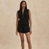 BEAU SLEEVELESS HALF ZIP