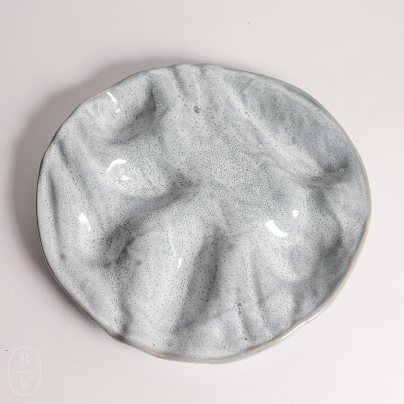 Alex Marshall Studios ROUND RIPPLE PLATE Speckled Blue