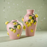 Raz Imports VASE WITH LEMONS Pink