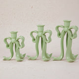 Raz Imports GREEN BOW CANDLESTICKS