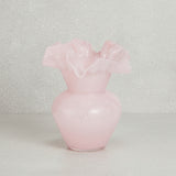 Raz Imports GLASS RUFFLE VASE Pale Pink