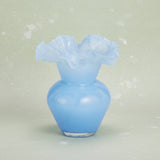 Raz Imports GLASS RUFFLE VASE Blue