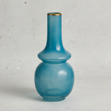 Raz Imports BUD VASE WITH GOLD RIM Cadet Blue 10.5