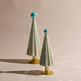 PLEATED GLASS TREE WITH BALL TOPPER