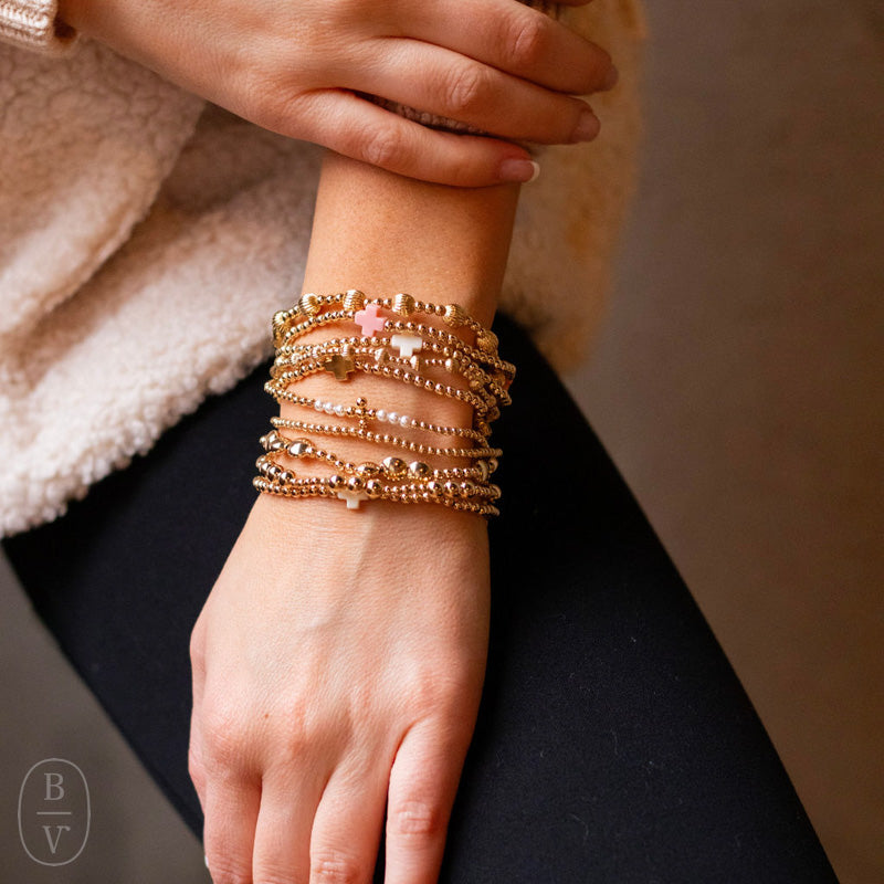 eNewton Design SIGNATURE CROSS PATTERN BEAD BRACELET