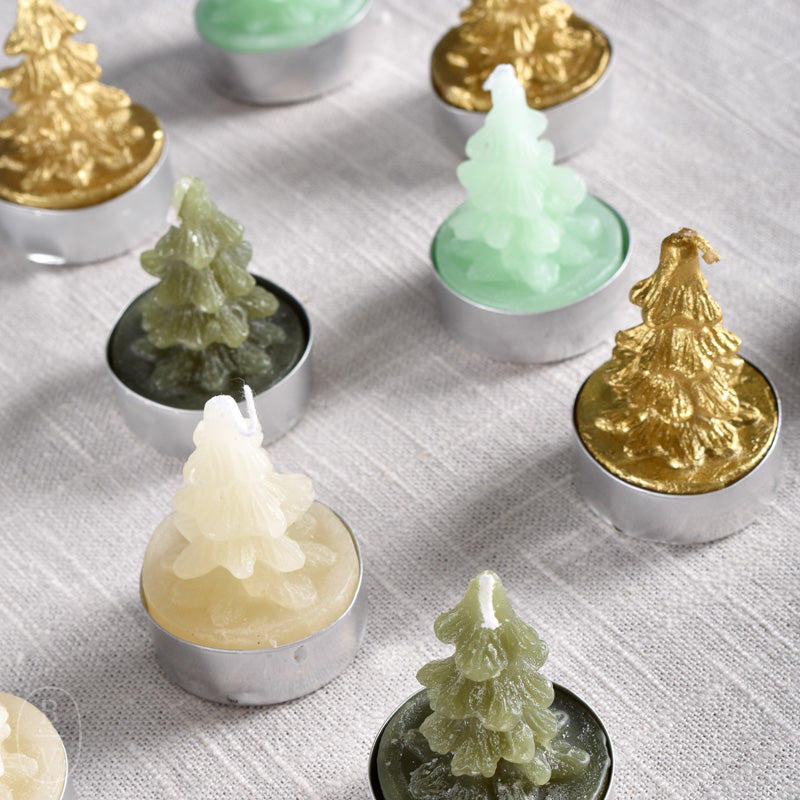 Creative Co-op UNSCENTED TREE SHAPED TEALIGHTS SET OF 9