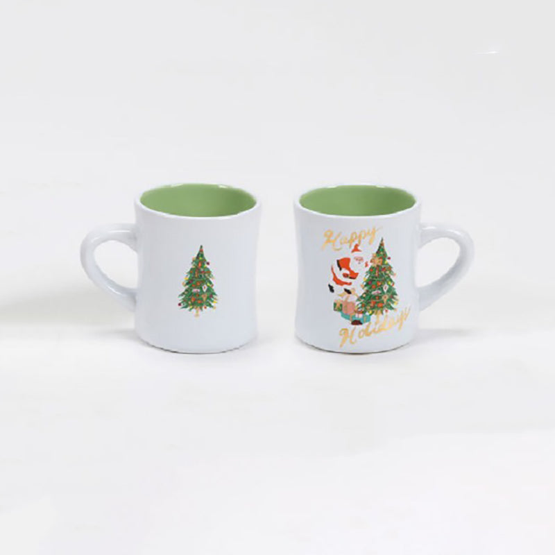 One Hundred 80 Degrees STONEWARE SANTA MUG Green