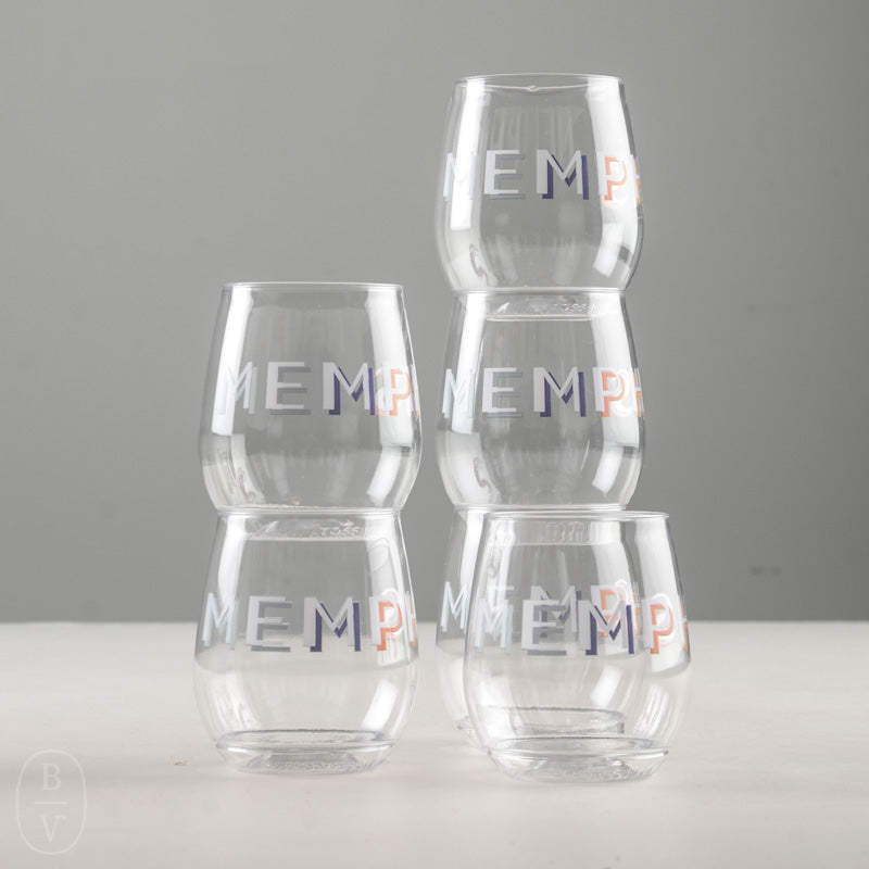 MEMPHIS PRINTED WINE GLASS PACK OF 6
