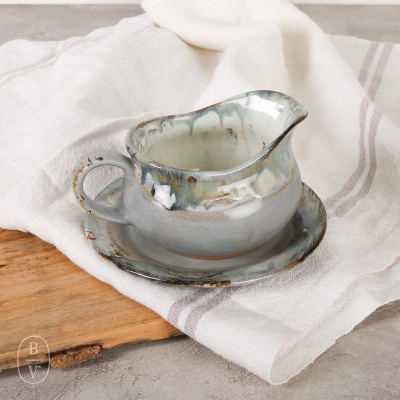 Etta B Pottery GRAVY BOAT SAUCER SET