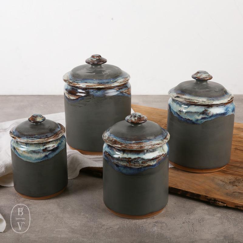 Etta B Pottery CANISTER SET OF FOUR