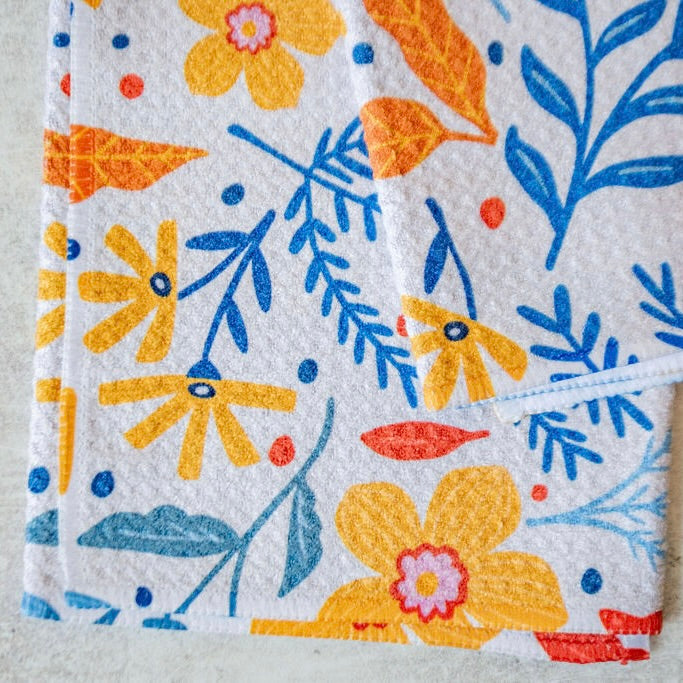 Geometry FOLK FLORA TEA TOWEL