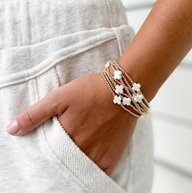 eNewton Design SIGNATURE CROSS PATTERN BEAD BRACELET