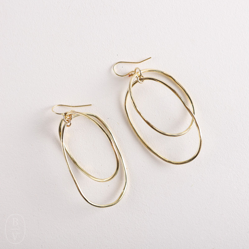 Ink and Alloy DOUBLE OVAL DANGLE EARRINGS