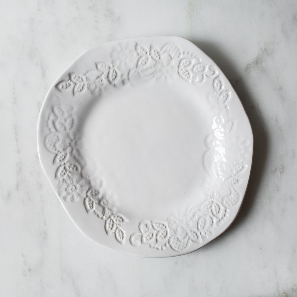 Handmade Studio TN LACE DINNER PLATE White