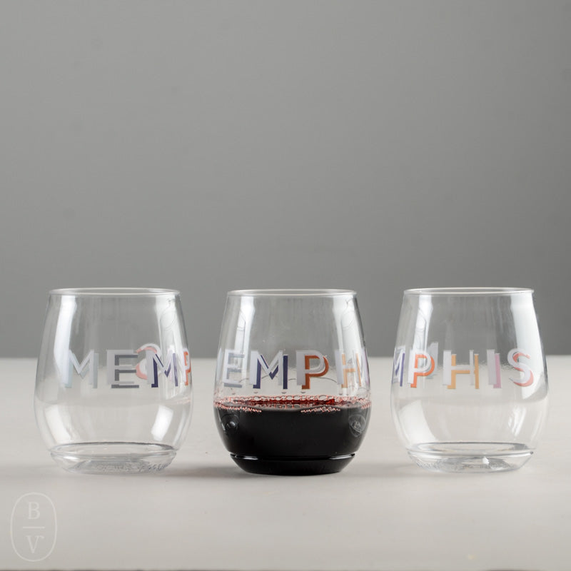 Tossware MEMPHIS PRINTED WINE GLASS PACK OF 6