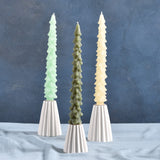 Creative Co-op UNSCENTED TREE SHAPED TAPER CANDLE SET OF 2