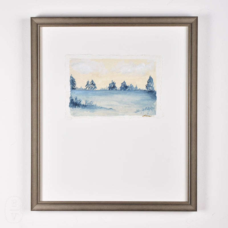 By Lacey BLUE LANDSCAPE 2 FRAMED PAINTING