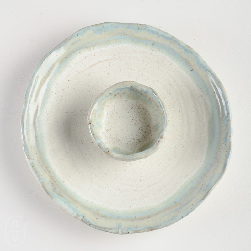 Etta B Pottery CHIP AND SALSA DISH Hydrangea