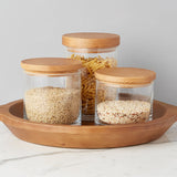 NATURAL MODERN WOOD TOP CANISTER