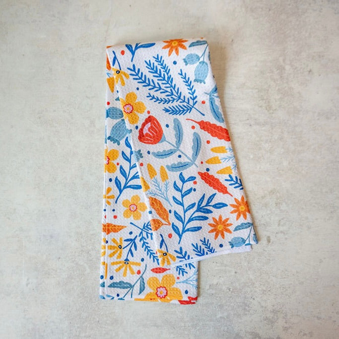 Geometry FOLK FLORA TEA TOWEL
