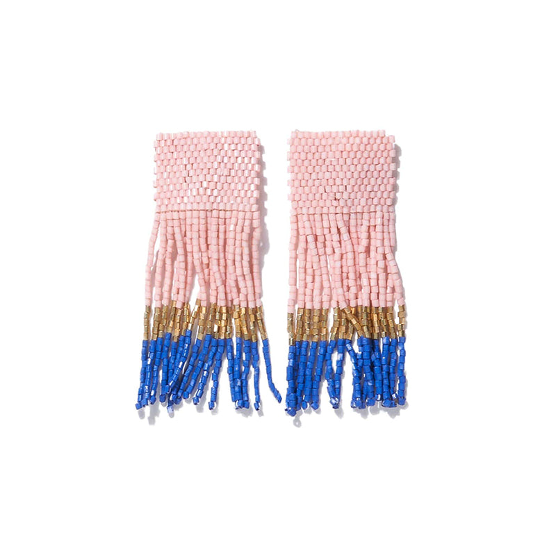 Ink and Alloy COLORBLOCK SHORT LUXE FRINGE POST EARRINGS